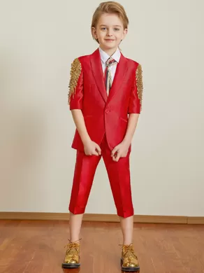 SHORT-SLEEVED SUIT SET ZL904D Red