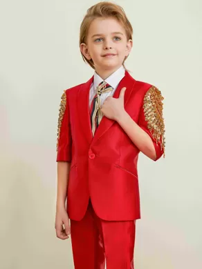 SHORT-SLEEVED SUIT SET ZL904D Red