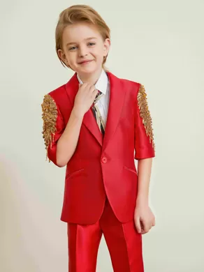 SHORT-SLEEVED SUIT SET ZL904D Red