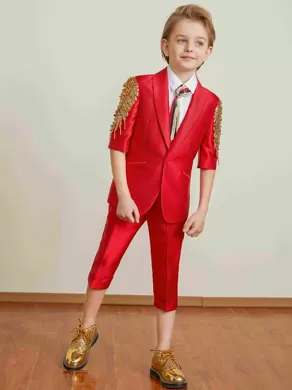 SHORT-SLEEVED SUIT SET ZL904D Red