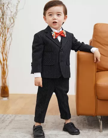 black striped suit