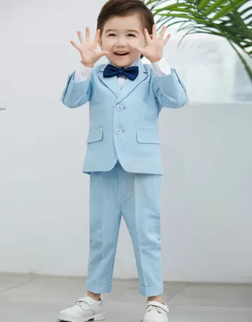 blue striped suit